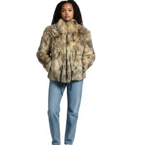 ALEXANDER’s VTG fur and leather trim  jacket